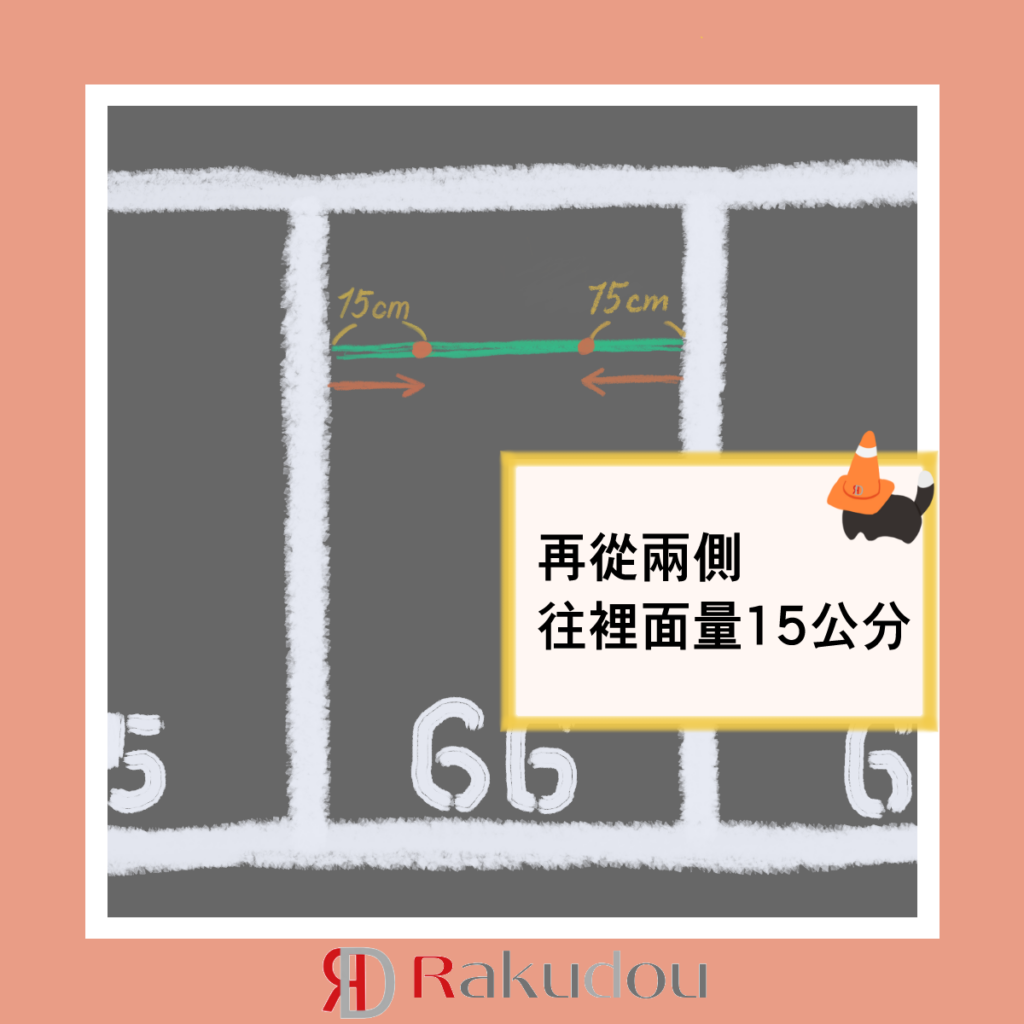 車輪擋安裝距離測量
